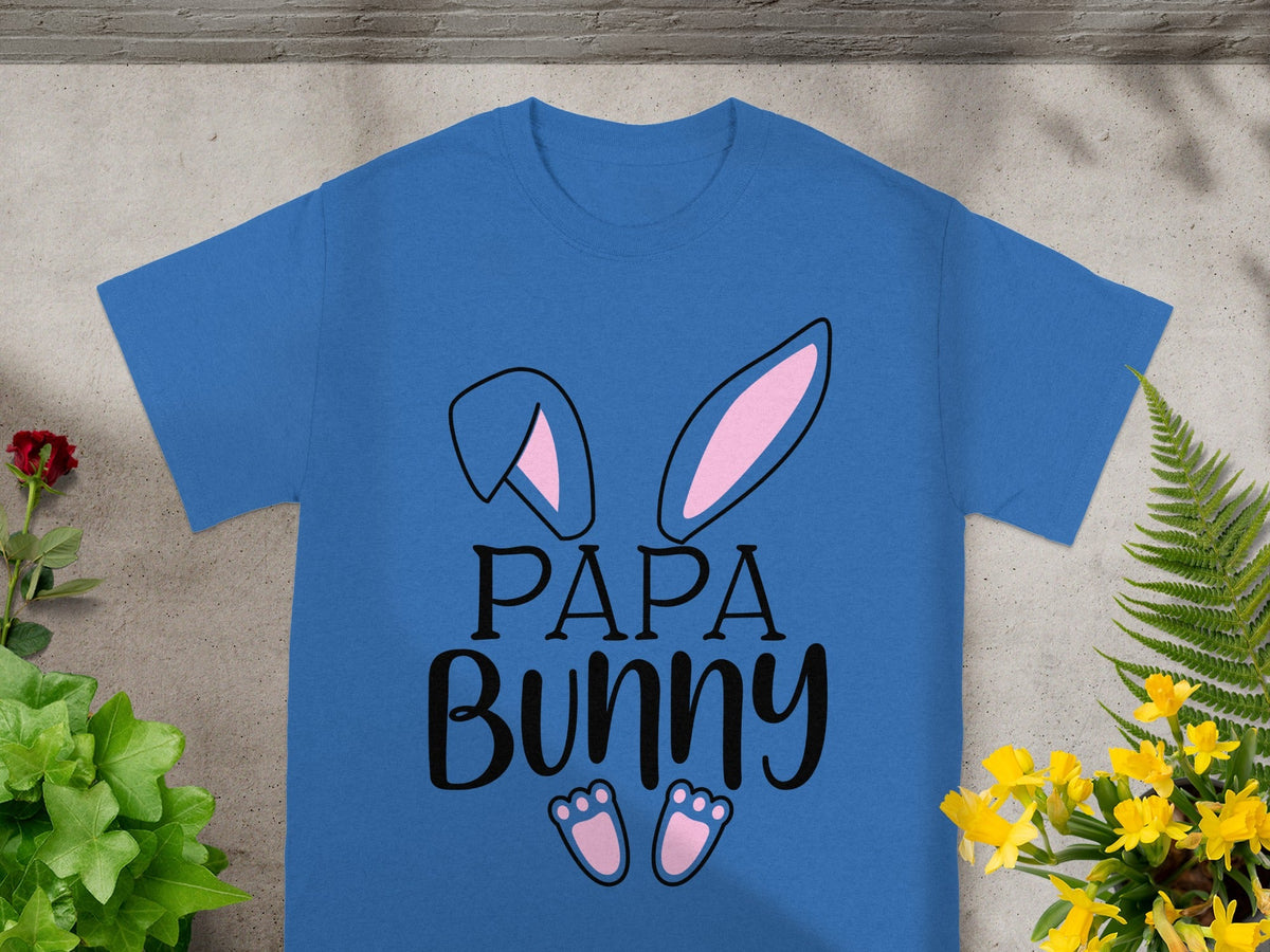 Papa Bunny Shirt Easter Bunny Ears and Feet Design