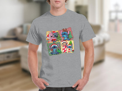 Four Holiday Cartoon Scenes Graphic Tee
