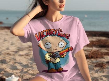 Victory is Mine Cartoon Character Short Sleeve Shirt