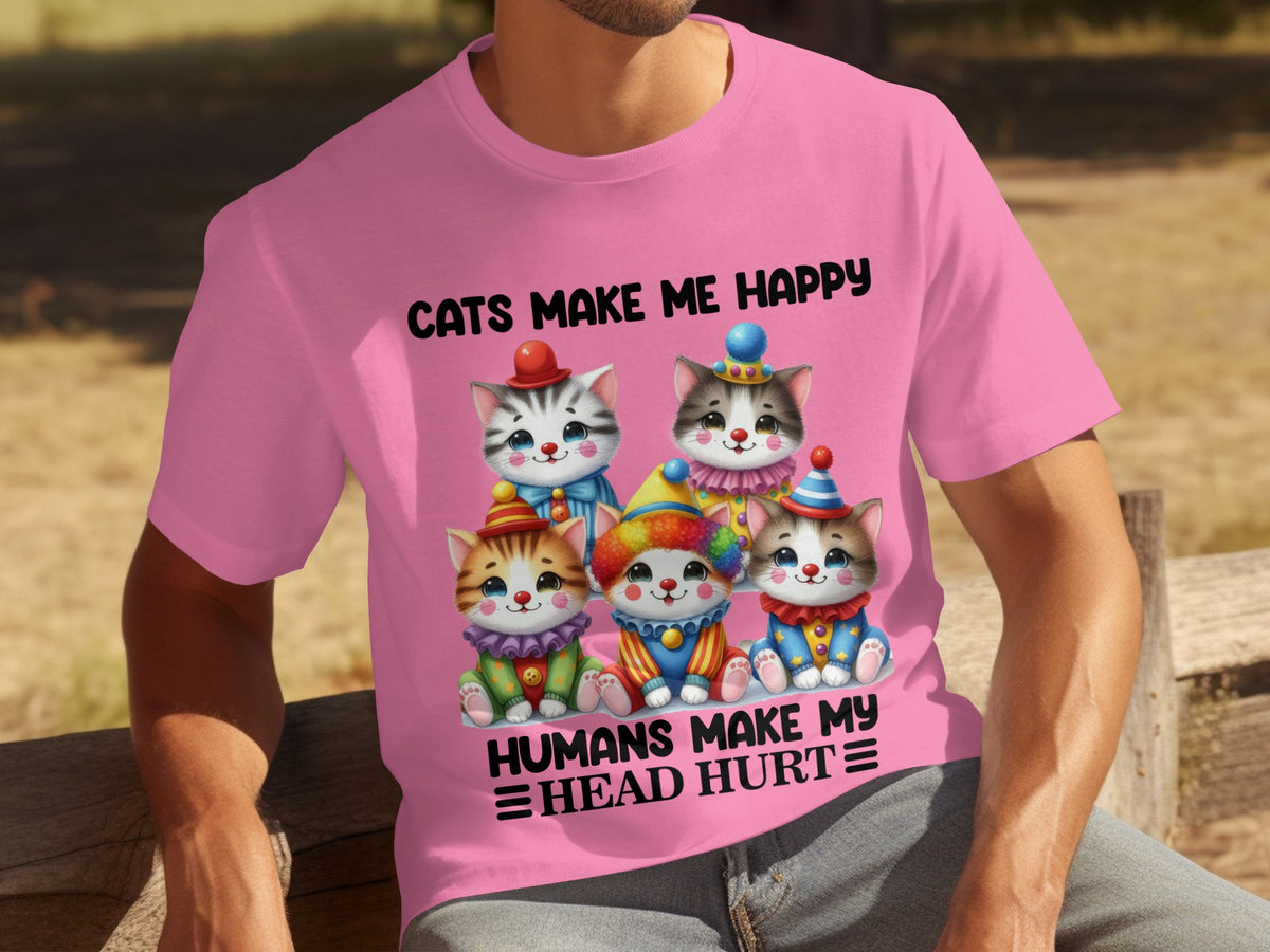 Cats Make Me Happy Humans Make My Head Hurt T-Shirt