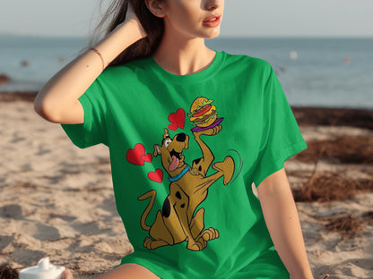 Scooby-Doo Loves Burger Graphic Tee Shirt