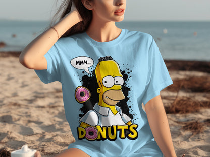 Homer Simpson Donuts Graphic Tee Shirt