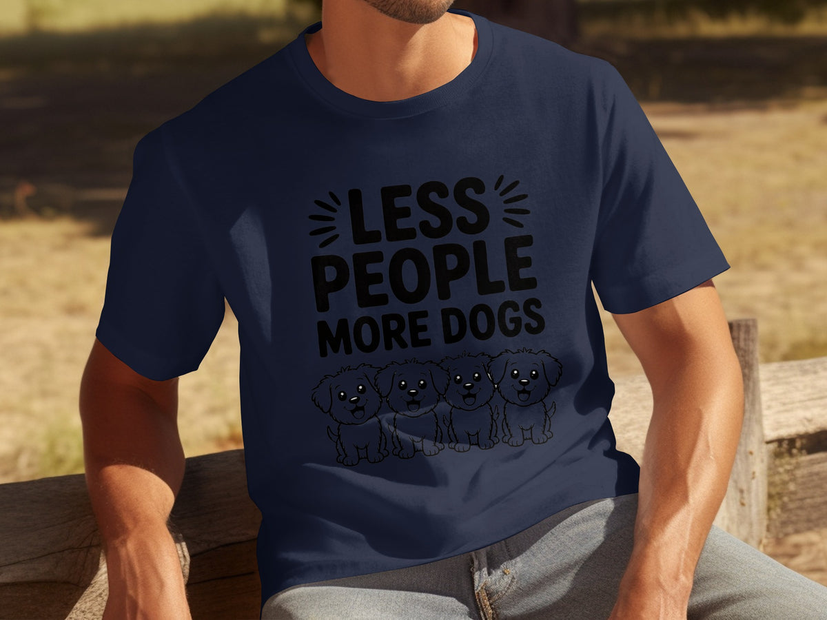 Less People More Dogs Cute Graphic T-shirt