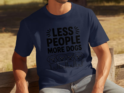 Less People More Dogs Cute Graphic T-shirt