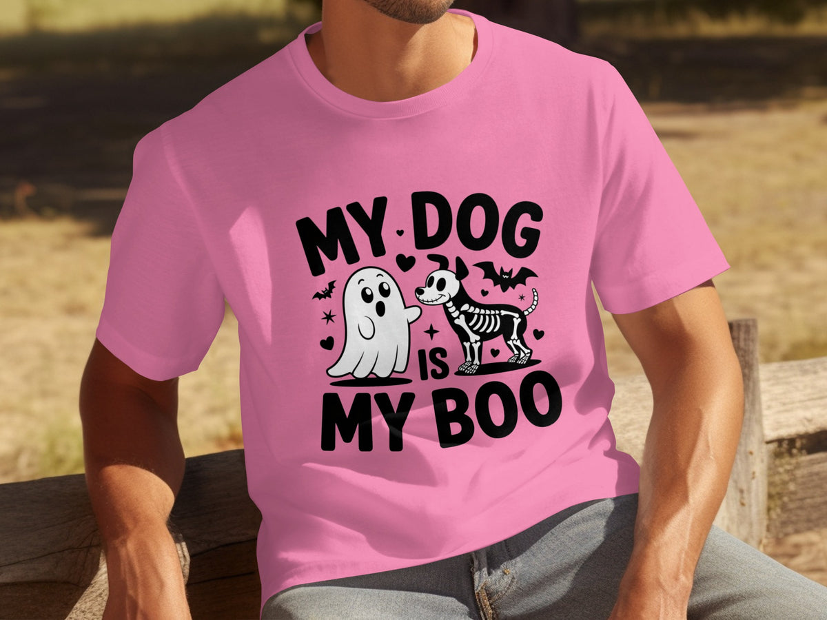 My Dog Is My Boo Halloween Pink T-Shirt Product