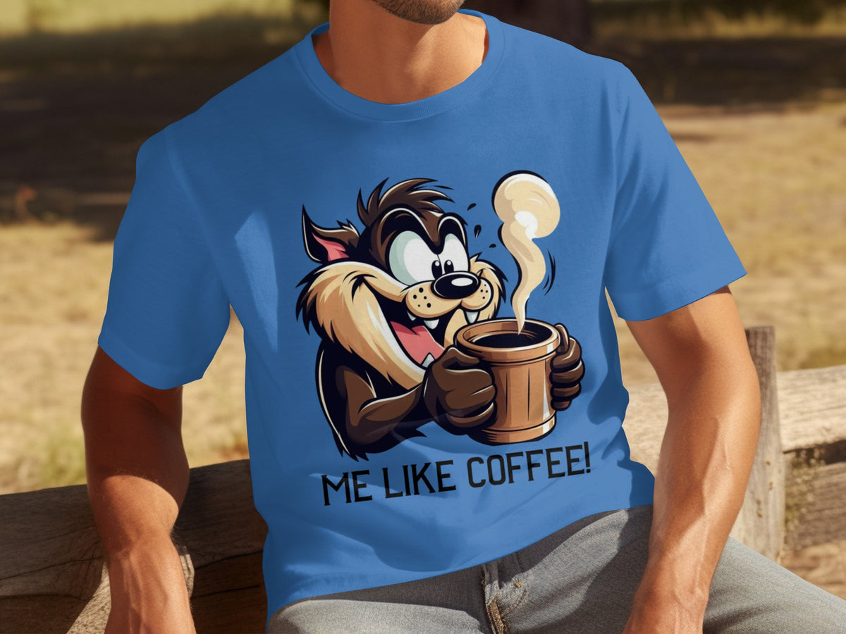 Me Like Coffee Funny Cartoon Graphic T-shirt