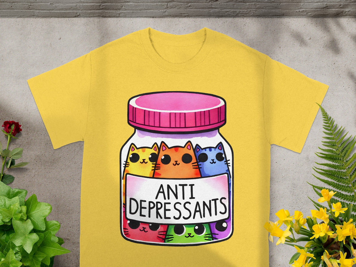 Cute Anti Depressants Cats in a Jar T-Shirt