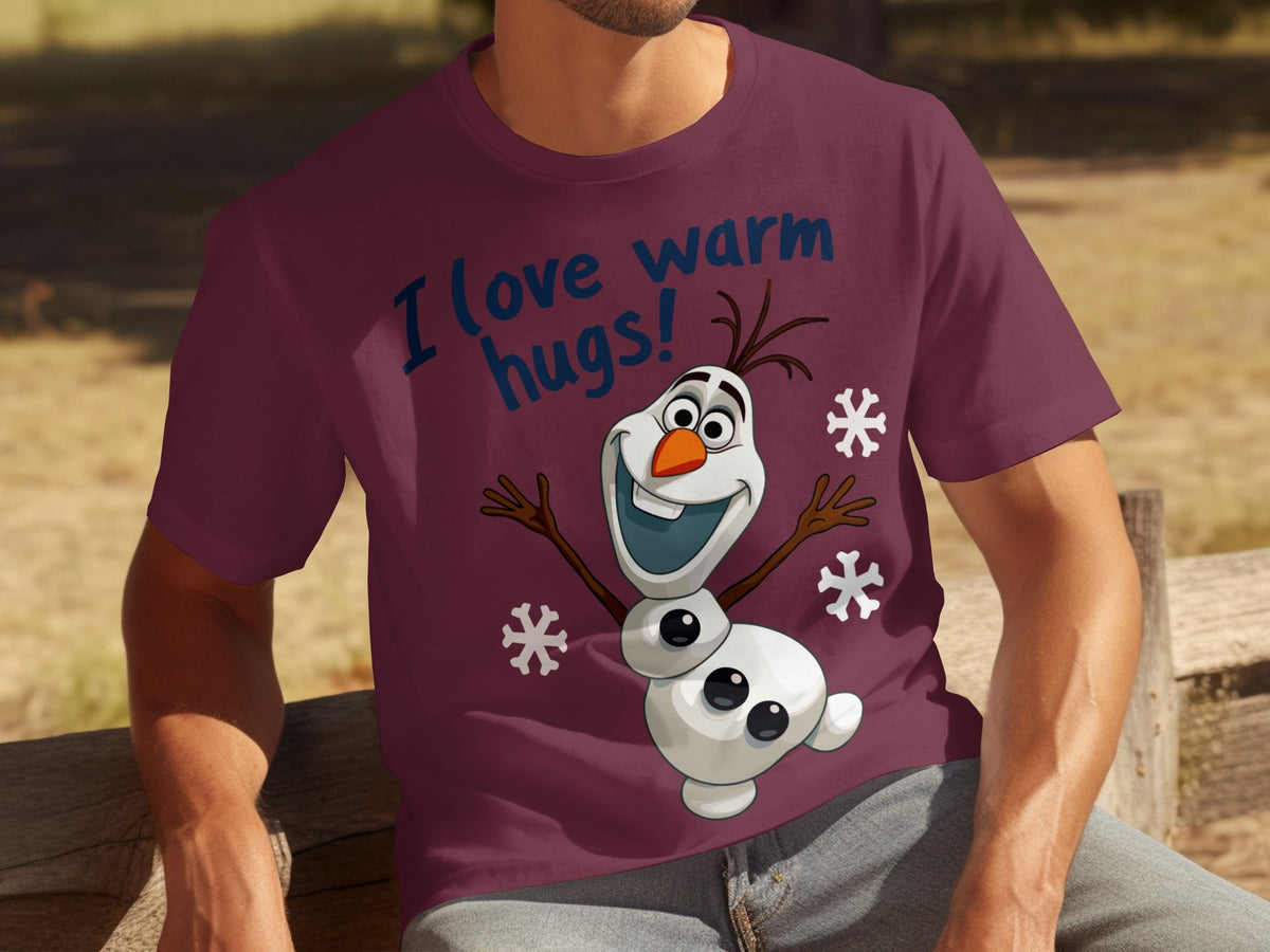 I Love Warm Hugs Cartoon Character Graphic T-shirt