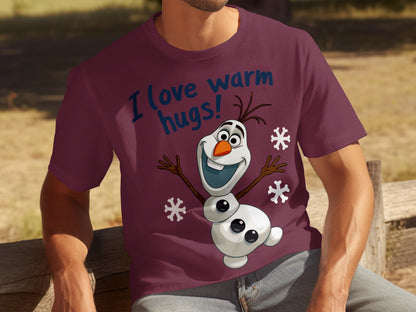 I Love Warm Hugs Cartoon Character Graphic T-shirt