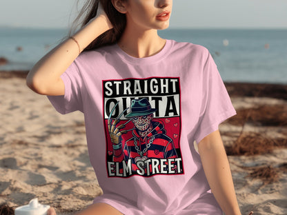 Straight Outta Elm Street Horror Graphic T-Shirt