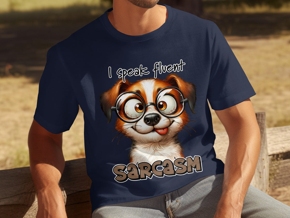 I Speak Fluent Sarcasm Cute Dog Graphic T-Shirt