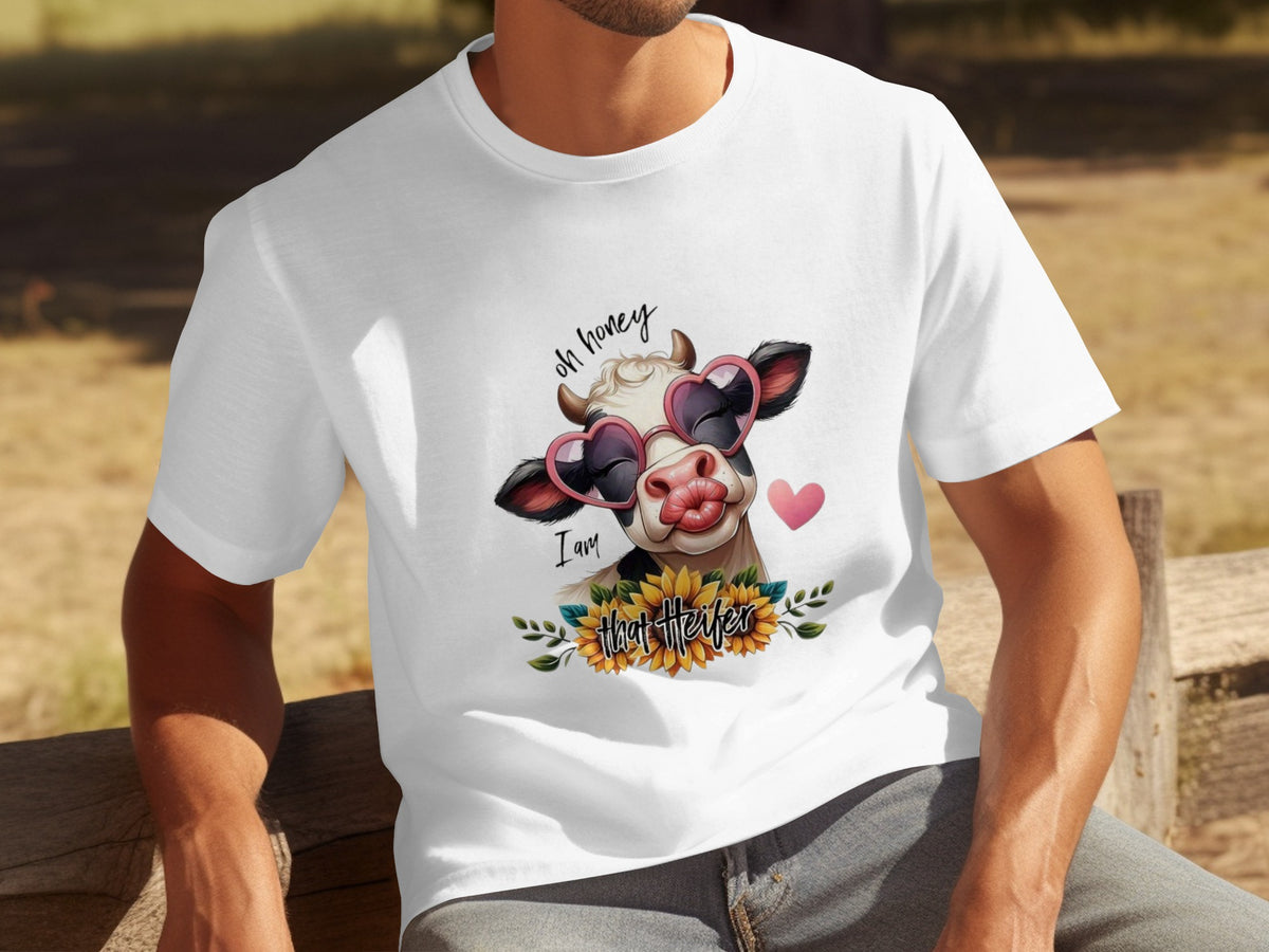 Oh Honey I am That Heifer Graphic Cow T-Shirt