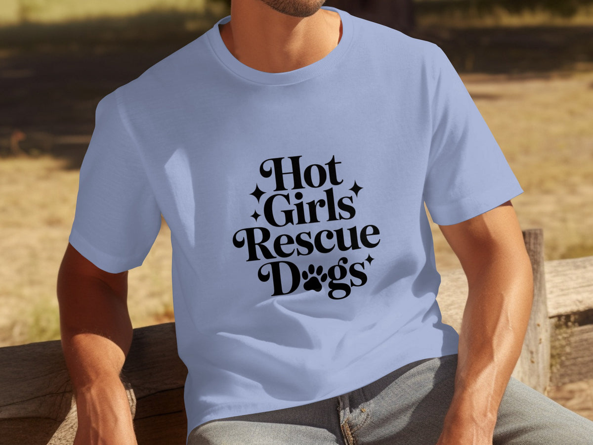 Hot Girls Rescue Dogs T-Shirt Unique Graphic Design