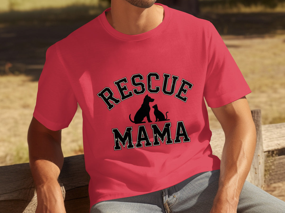 Rescue Mama Shirt for Pet Lovers Casual Tee
