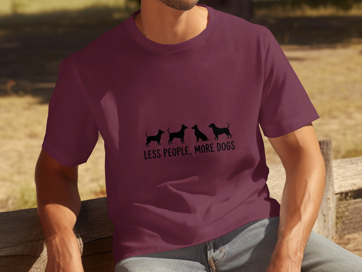 Less People More Dogs Graphic Casual T-Shirt