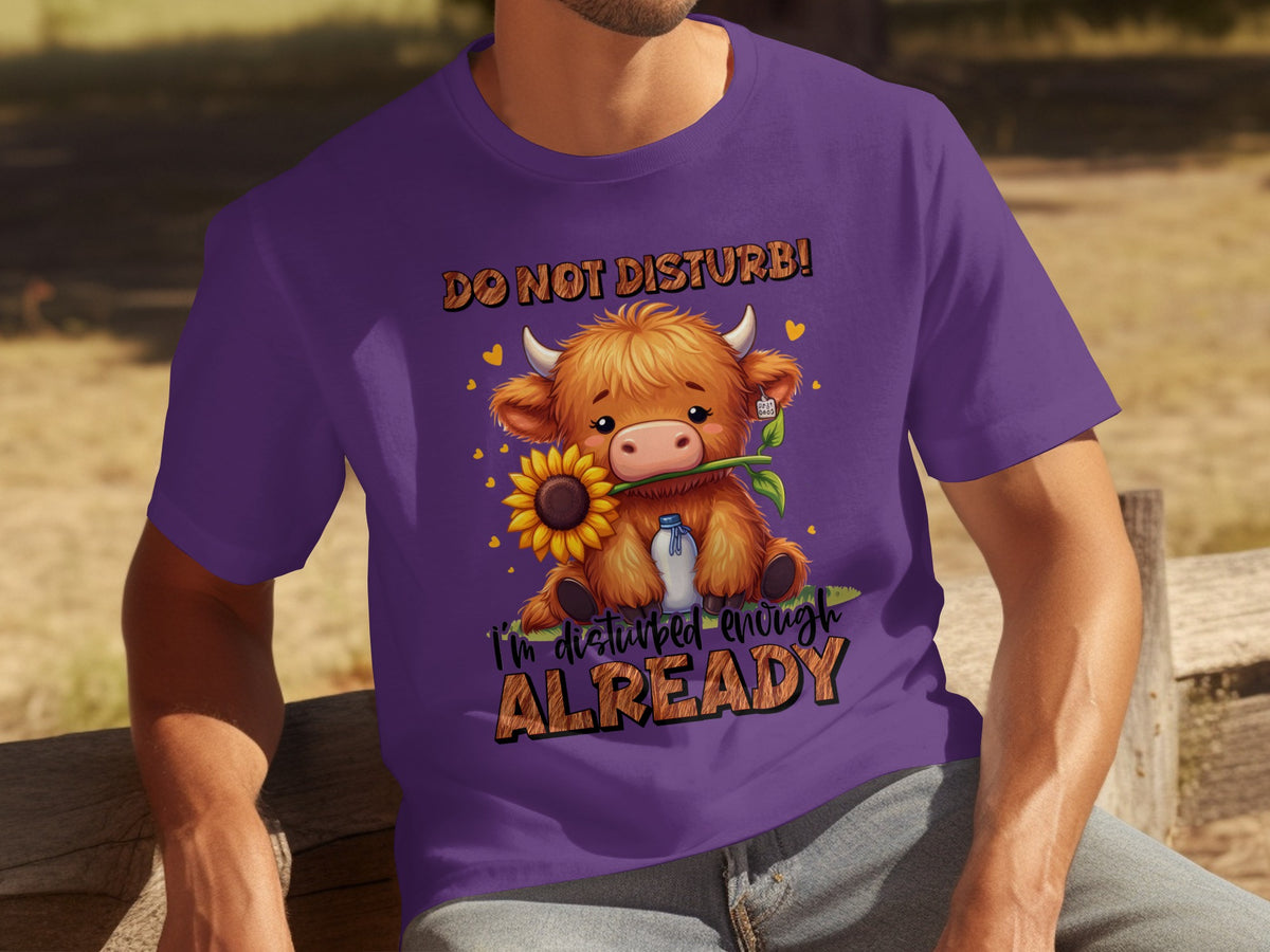 Do Not Disturb Adorable Highland Cow Graphic T-Shirt