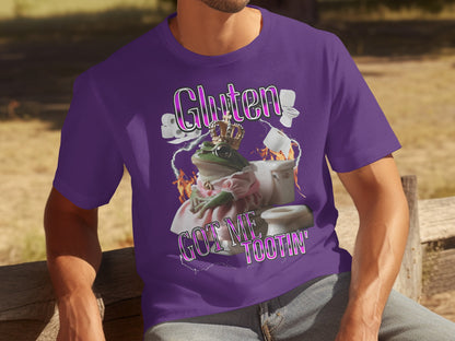 Gluten Got Me Tootin' Funny Graphic Tee Shirt