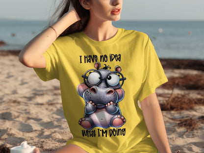 I Have No Idea What I'm Doing Cute Hippo T-Shirt