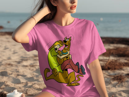 Scooby-Doo and Shaggy Pink Graphic T-Shirt