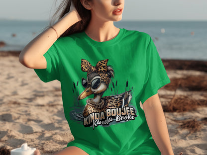 Kinda Boujee Kinda Broke Duck Cool Graphic T-Shirt