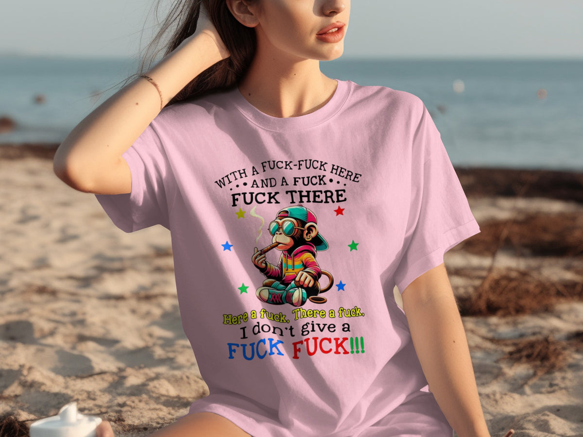 Funny Colorful Monkey Statement T-Shirt with Attitude