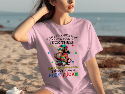 Funny Colorful Monkey Statement T-Shirt with Attitude