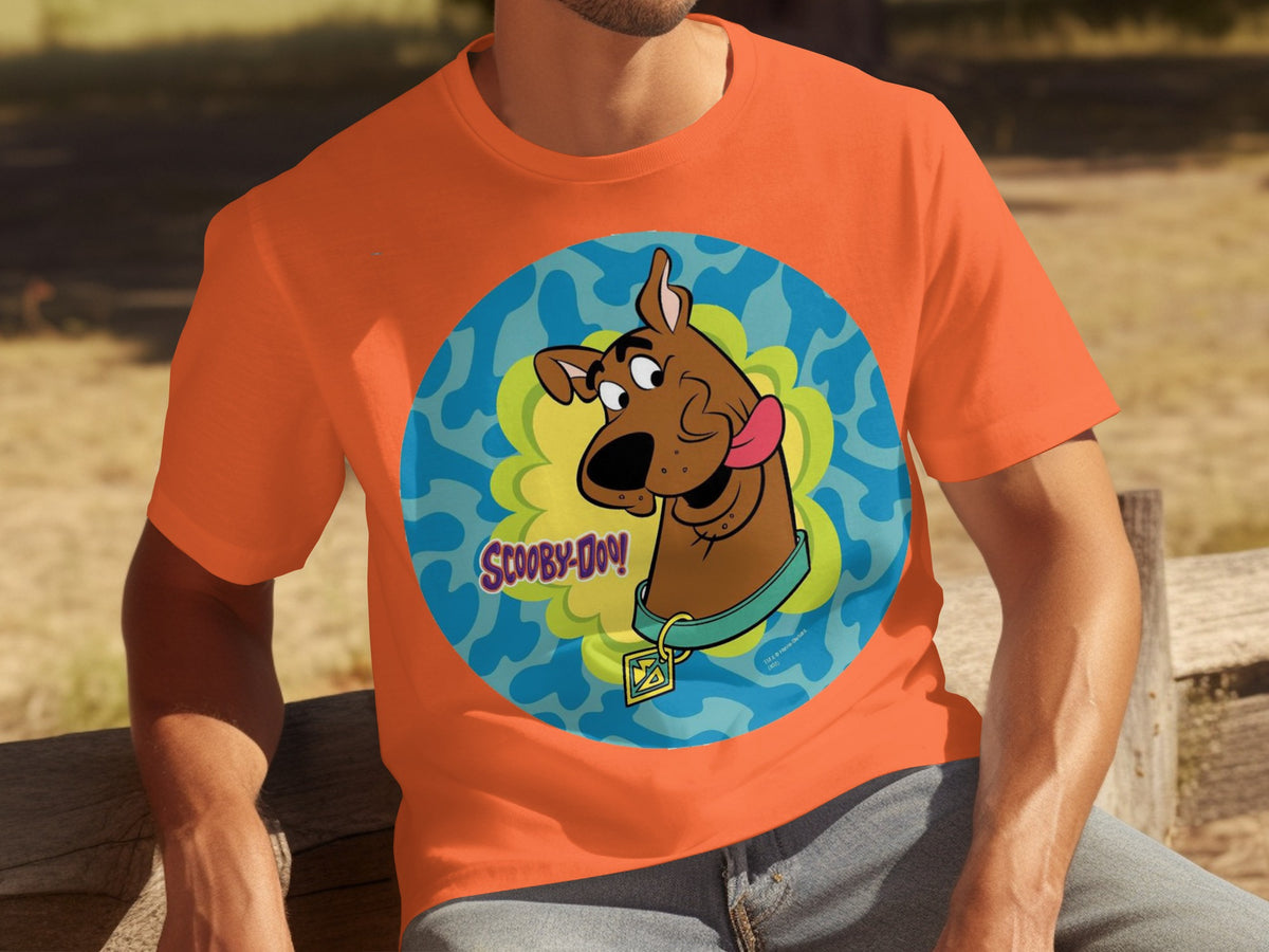 Scooby-Doo Graphic Tee with Colorful Background Design