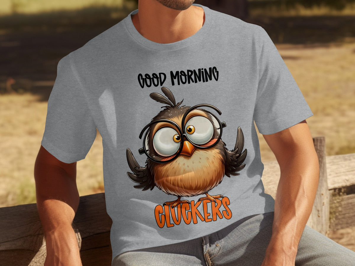 Good Morning Cluckers Owl Graphic T-Shirt