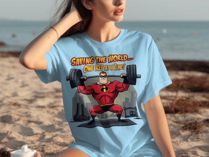Saving The World One Rep At A Time Funny T-Shirt