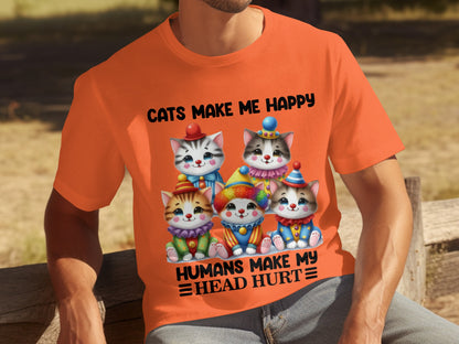 Cats Make Me Happy Humans Make My Head Hurt T-shirt