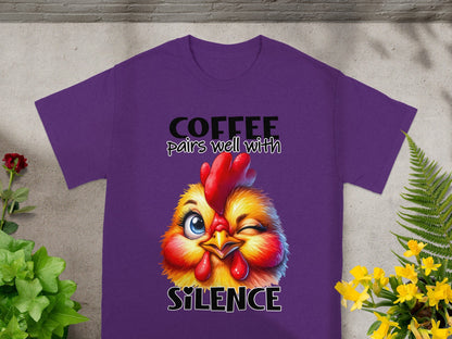 Coffee Pairs Well With Silence Chicken Shirt