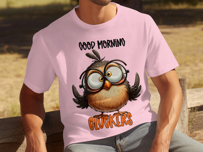 Good Morning Cluckers Funny Owl T-shirt