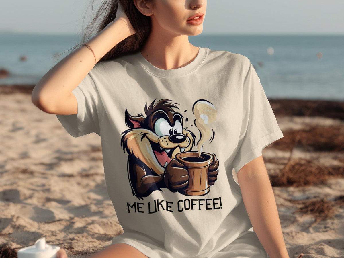 Me Like Coffee Cartoon Character T-Shirt