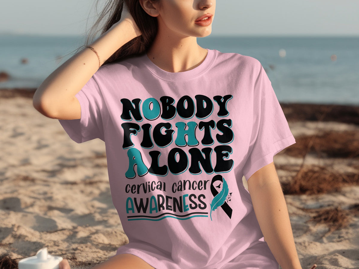 Nobody Fights Alone Cervical Cancer Awareness Shirt