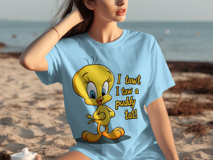 Cute Tweety Bird I Tawt I Taw a Puddy Tat T-Shirt