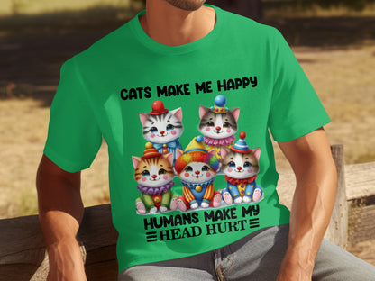 Cats Make Me Happy Humans Make My Head Hurt T-shirt