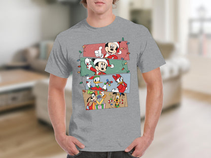 Disney Christmas Characters Gray Men's T-Shirt