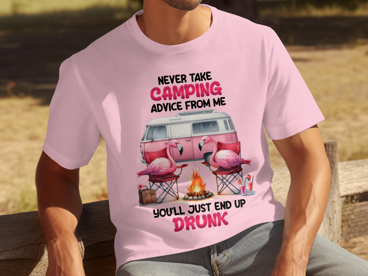 Never Take Camping Advice From Me Funny Graphic Tee