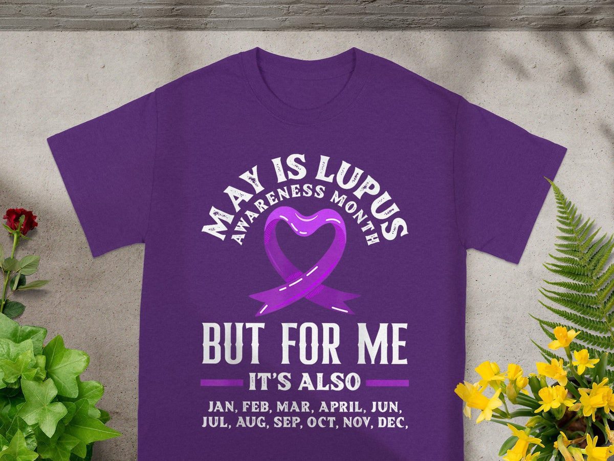 May is Lupus Awareness Month Purple Ribbon T-Shirt