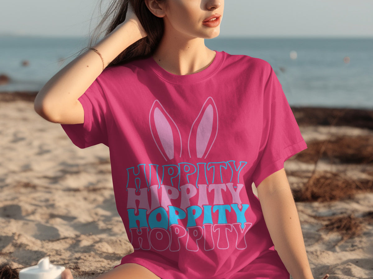 Hippity Hoppity Pink Bunny Ears Graphic Shirt