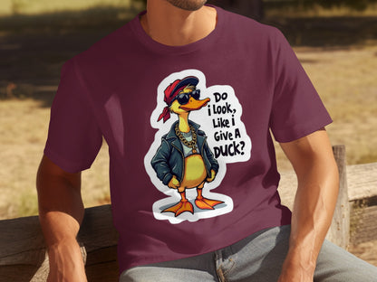 Funny Duck Wearing Sunglasses Graphic Design T-Shirt