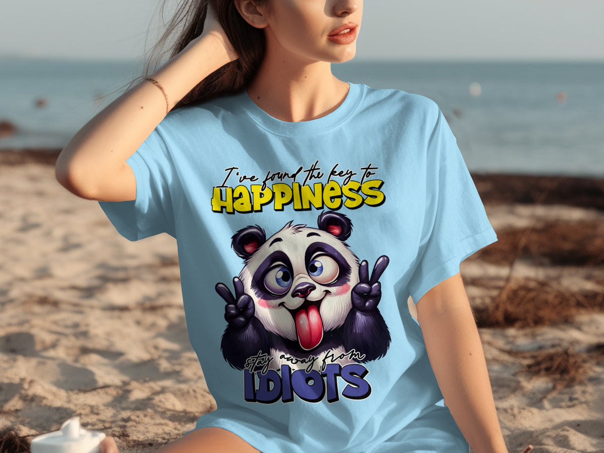 I've Found The Key To Happiness Panda Themed T-Shirt