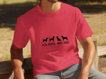 Less People More Dogs Graphic T-Shirt Casual Wear