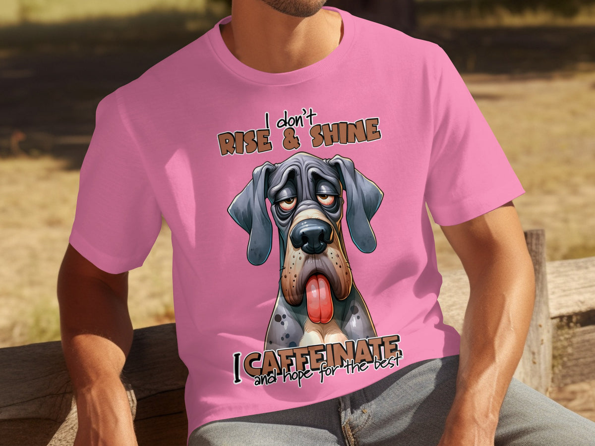 I Don't Rise and Shine I Caffeinate Funny Dog Shirt