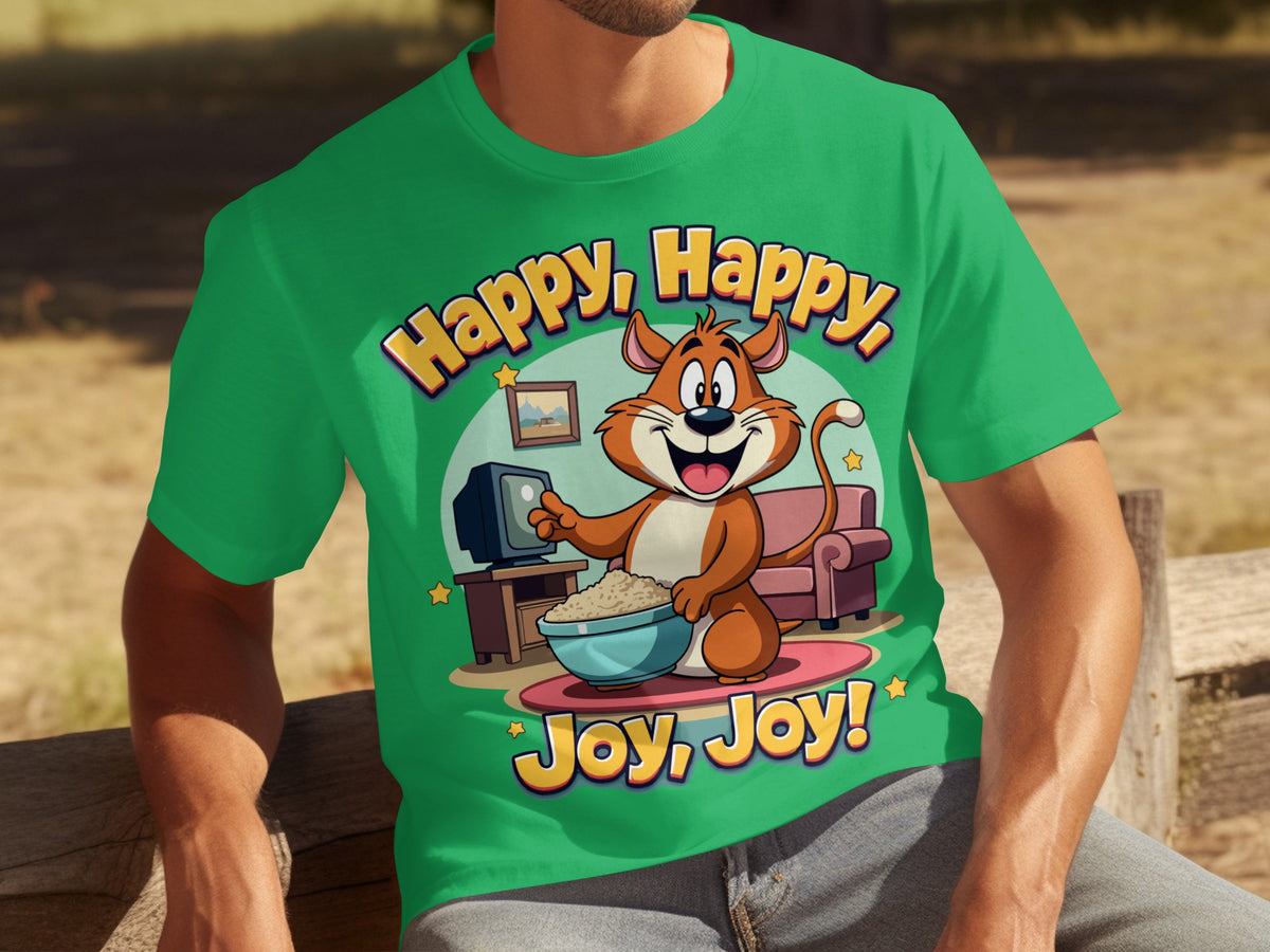 Happy Happy Joy Joy Cat with TV Cartoon Shirt