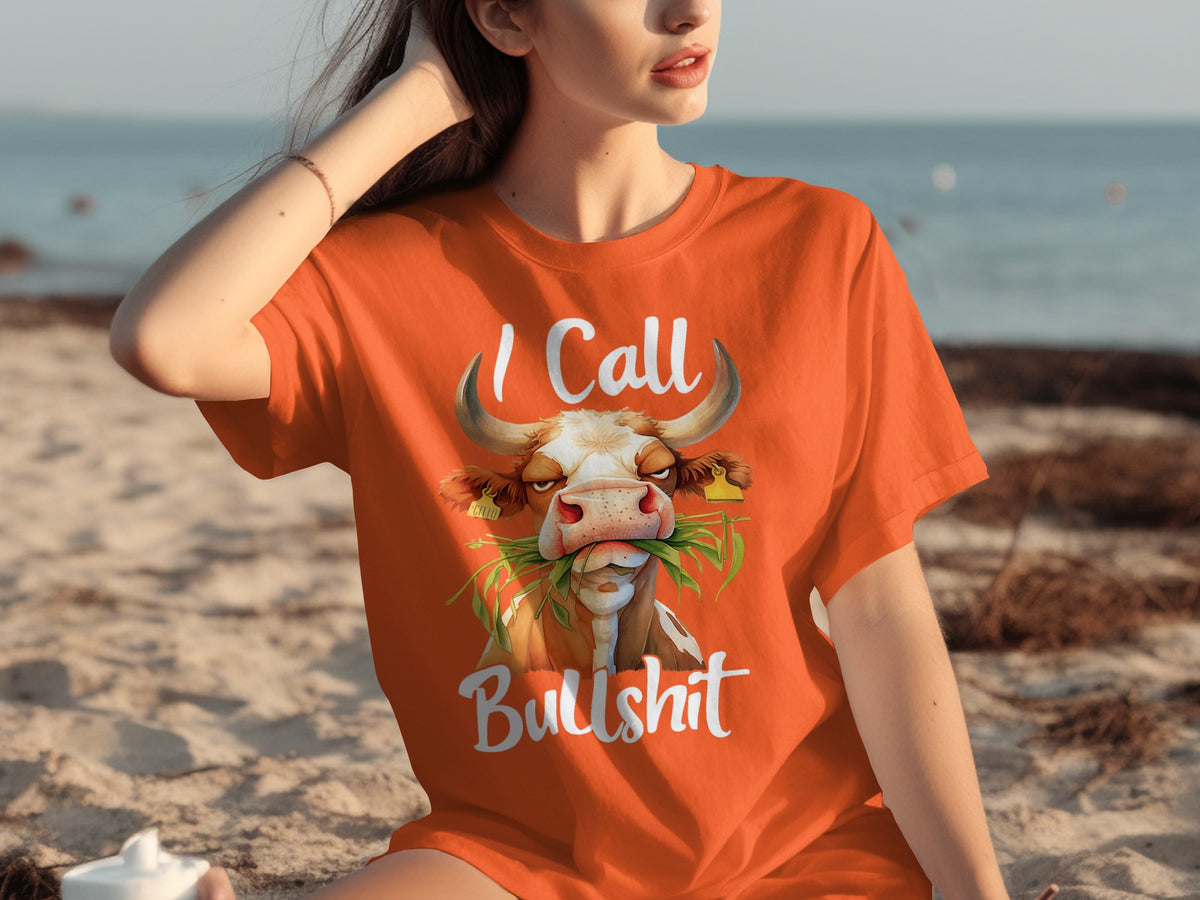 I Call Bullshit Cow Graphic Printed T-Shirt