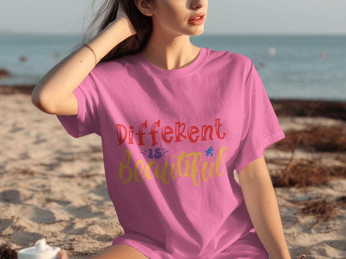 Different Is Beautiful Vibrant Beach Day T-shirt