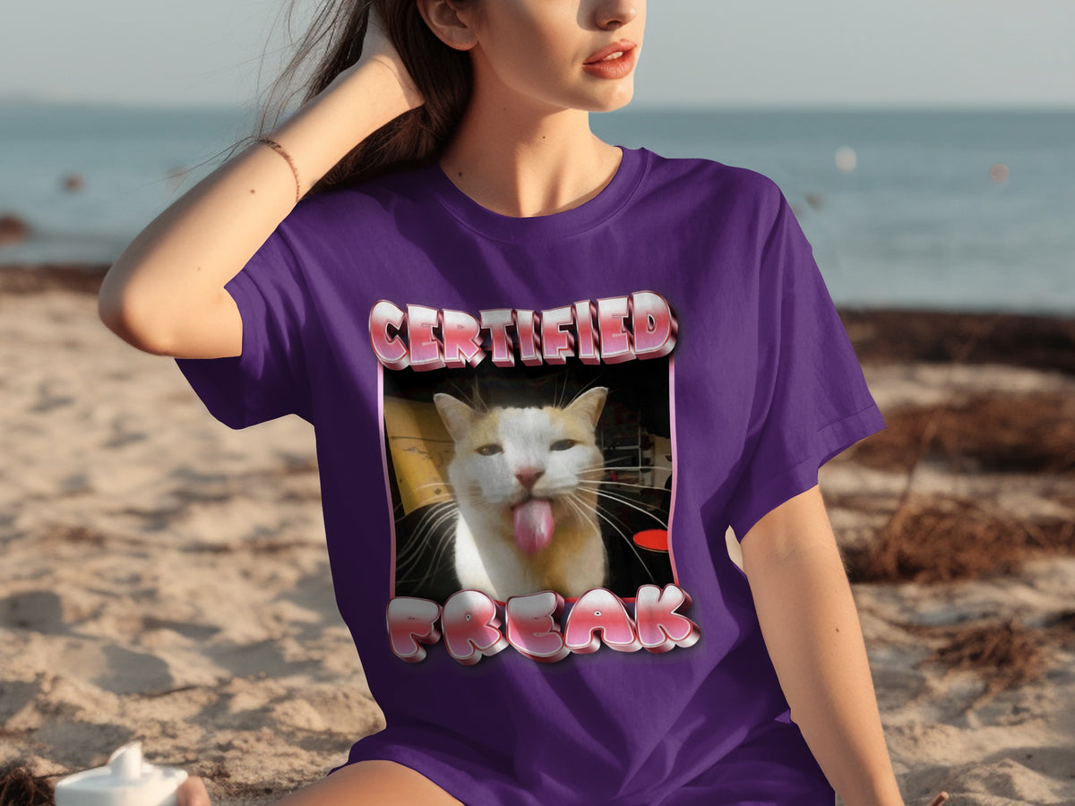 Certified Freak Cat Graphic Tee for Cat Lovers