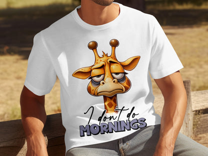 I Don't Do Mornings Lazy Giraffe T-shirt