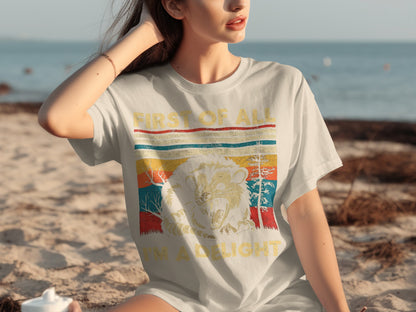 Vintage Style Delightful Lion Graphic T-shirt for Casual Wear